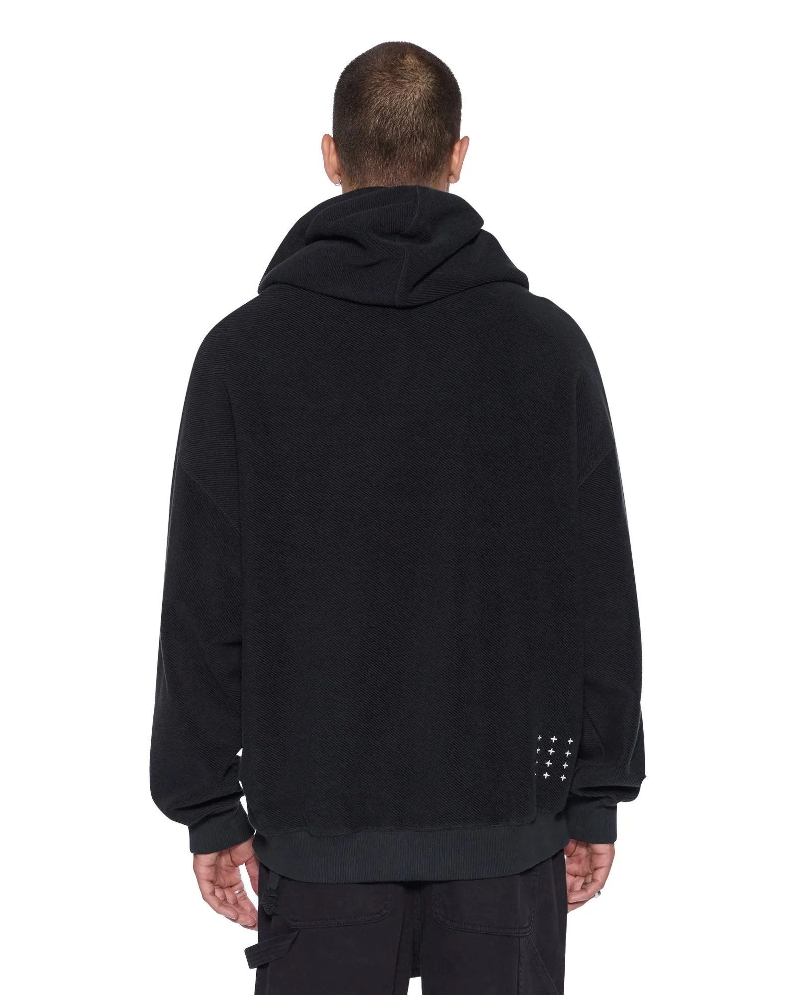 AthleisureInspired ContrastPlacket 1999 EKCESS HOODIE JET BLACK