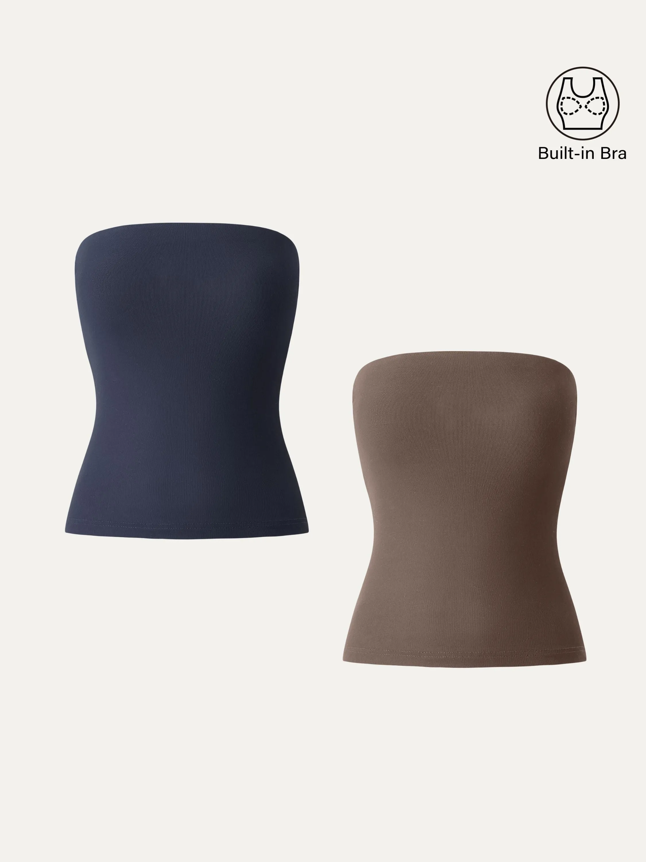 Ventilated Panel Design Anti Pilling Fabric 2Pcs Set Non-slip Essential Tube Brami Top