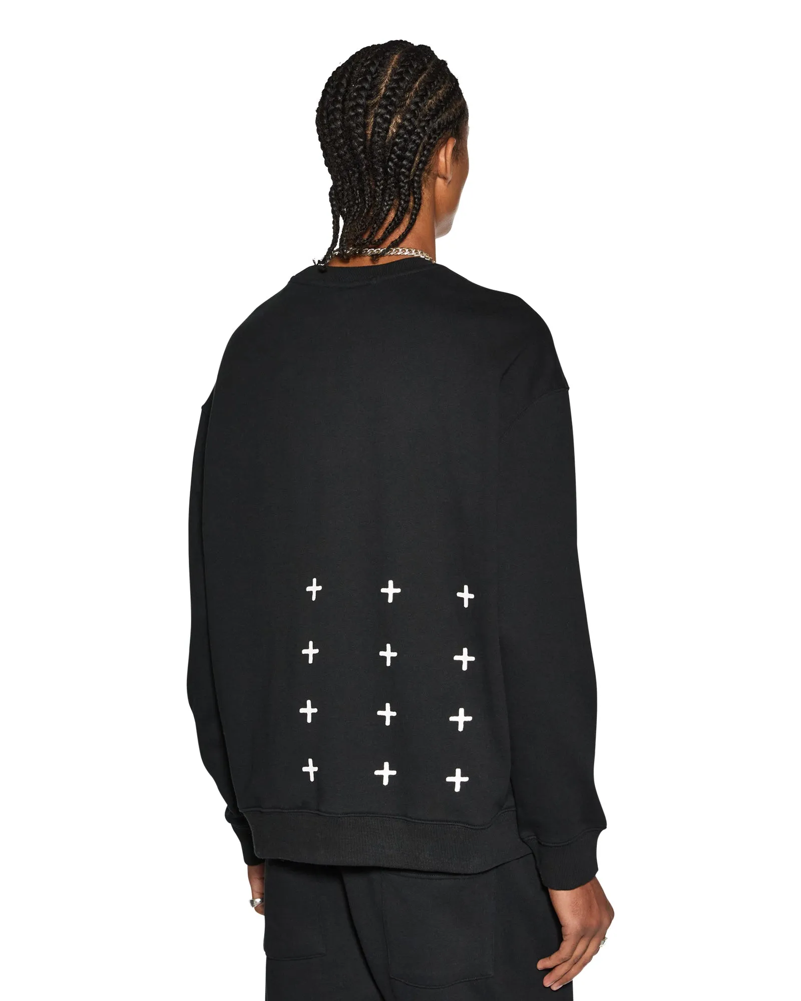 4 X 4 BIGGIE CREW JET BLACK Compression Fit Technology Flexible Ribbing