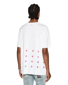 4X4 BIGGIE SS TEE WHITE/RED Adjustable Hem