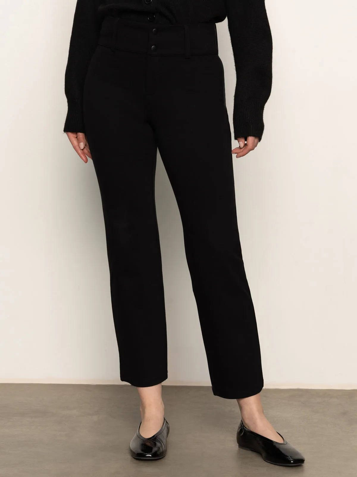 Grid Pattern 90's Straight Legging Black