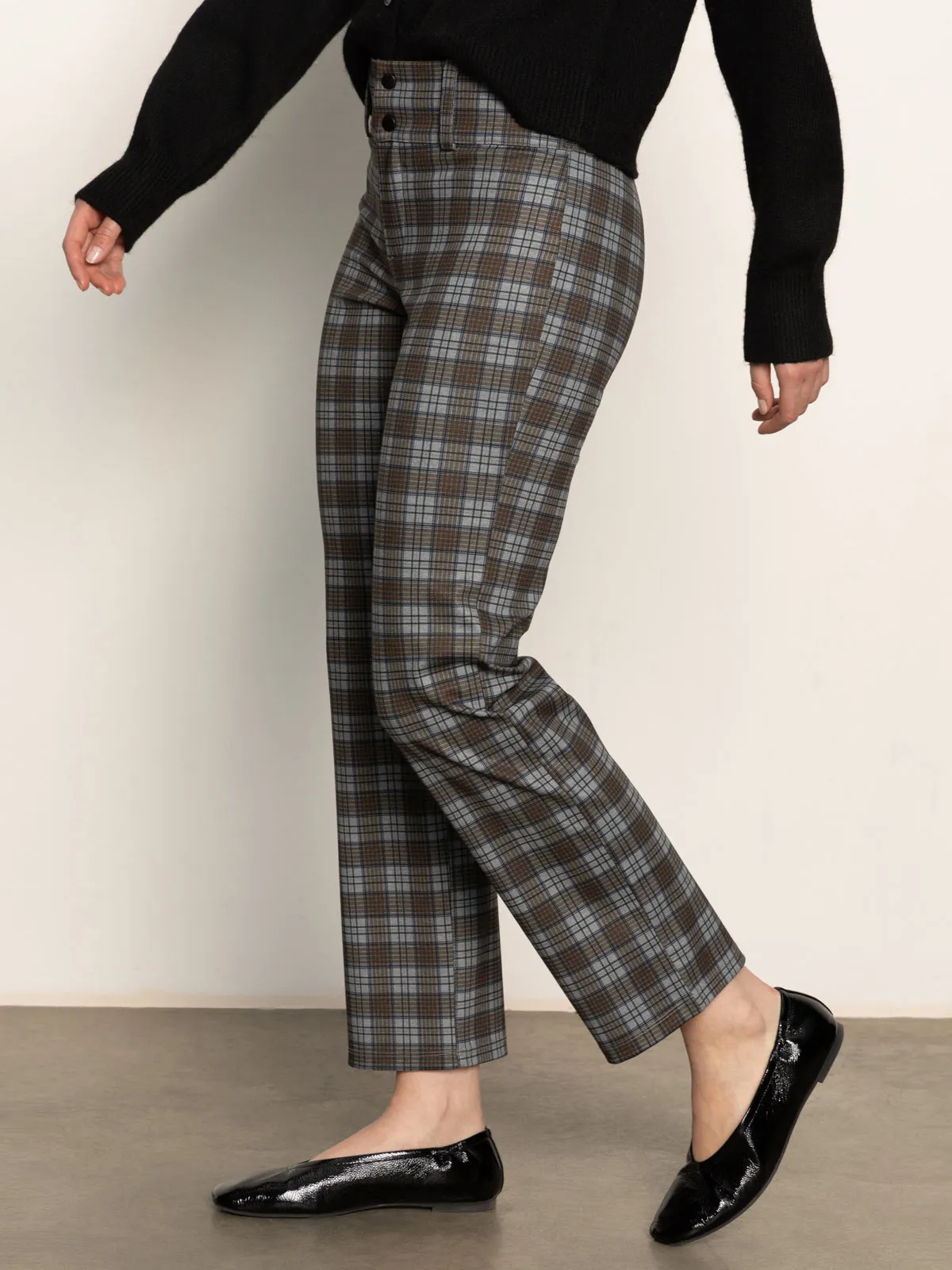 Chlorine Resistant Material Versatile Swim 90's Straight Legging Burnt Olive Plaid