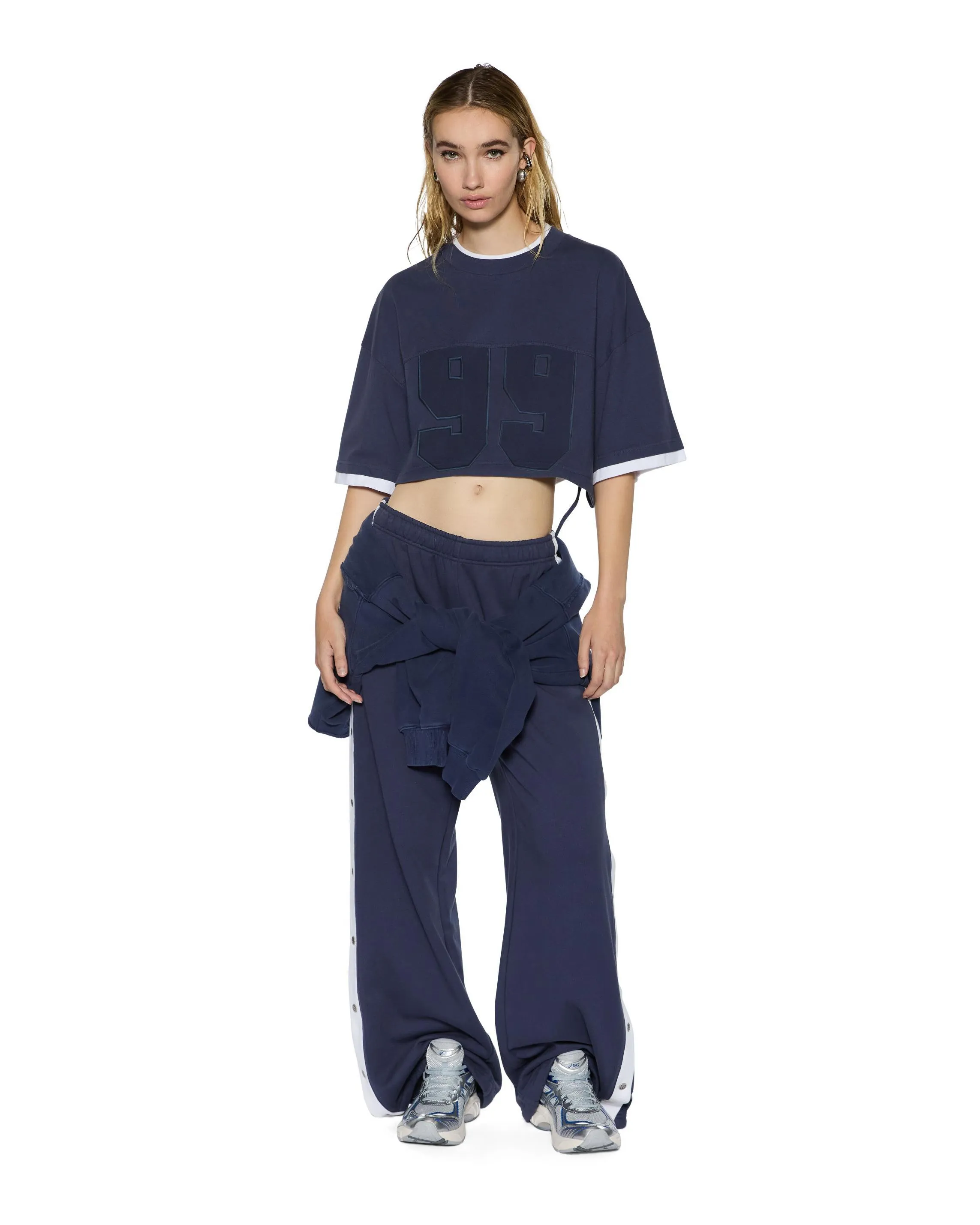 99 BOYFRIEND CROPPED SS TEE INK BLUE QuickDry Technology Built In Filter Layer