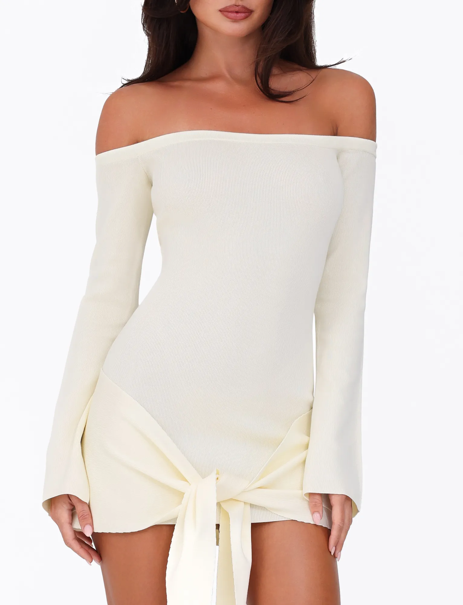 CYPRESS DRESS - WHITE : CREAM DurableStitching Minimal Harmony