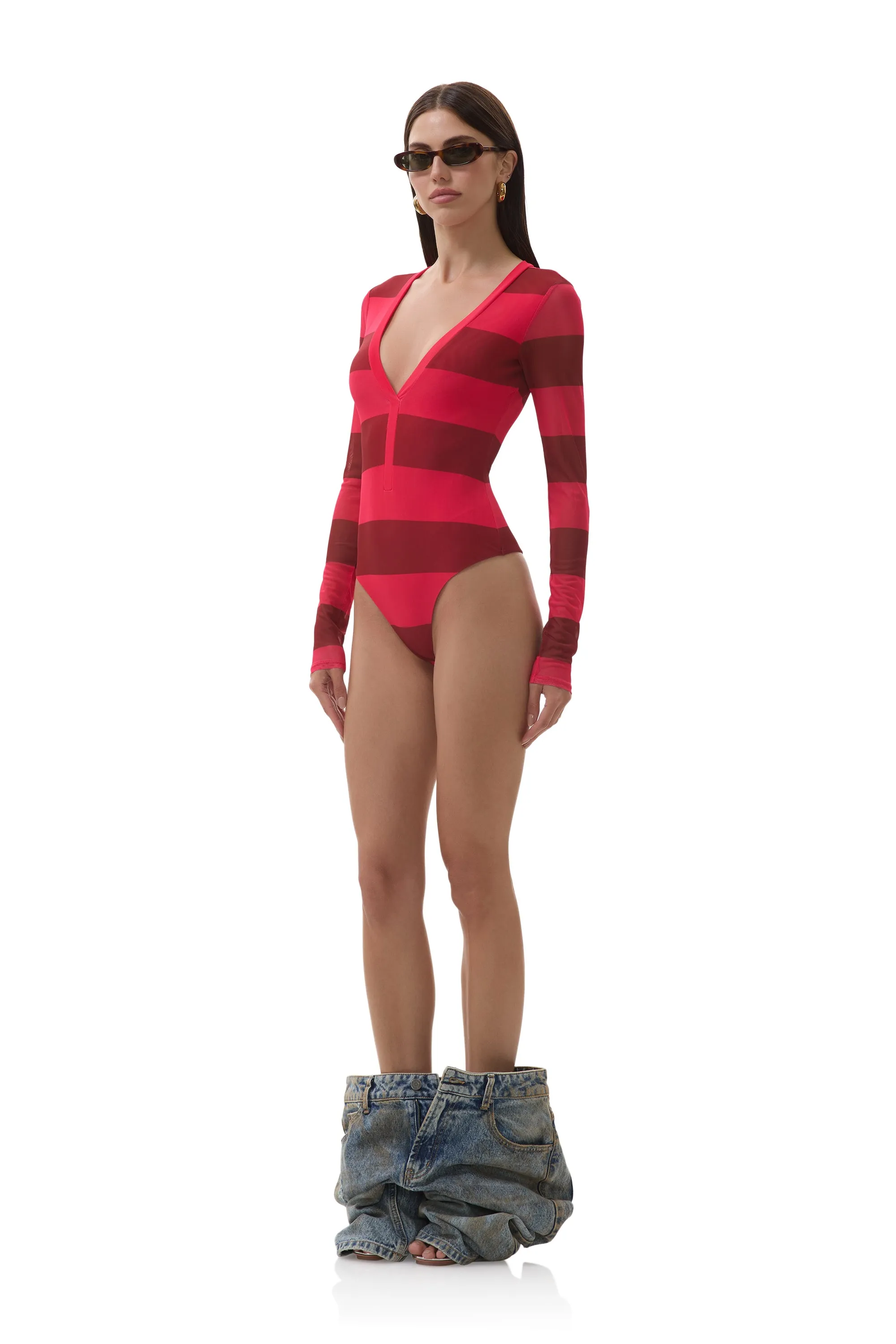 Harris Bodysuit - Strawberry Stripe Comfortable fit