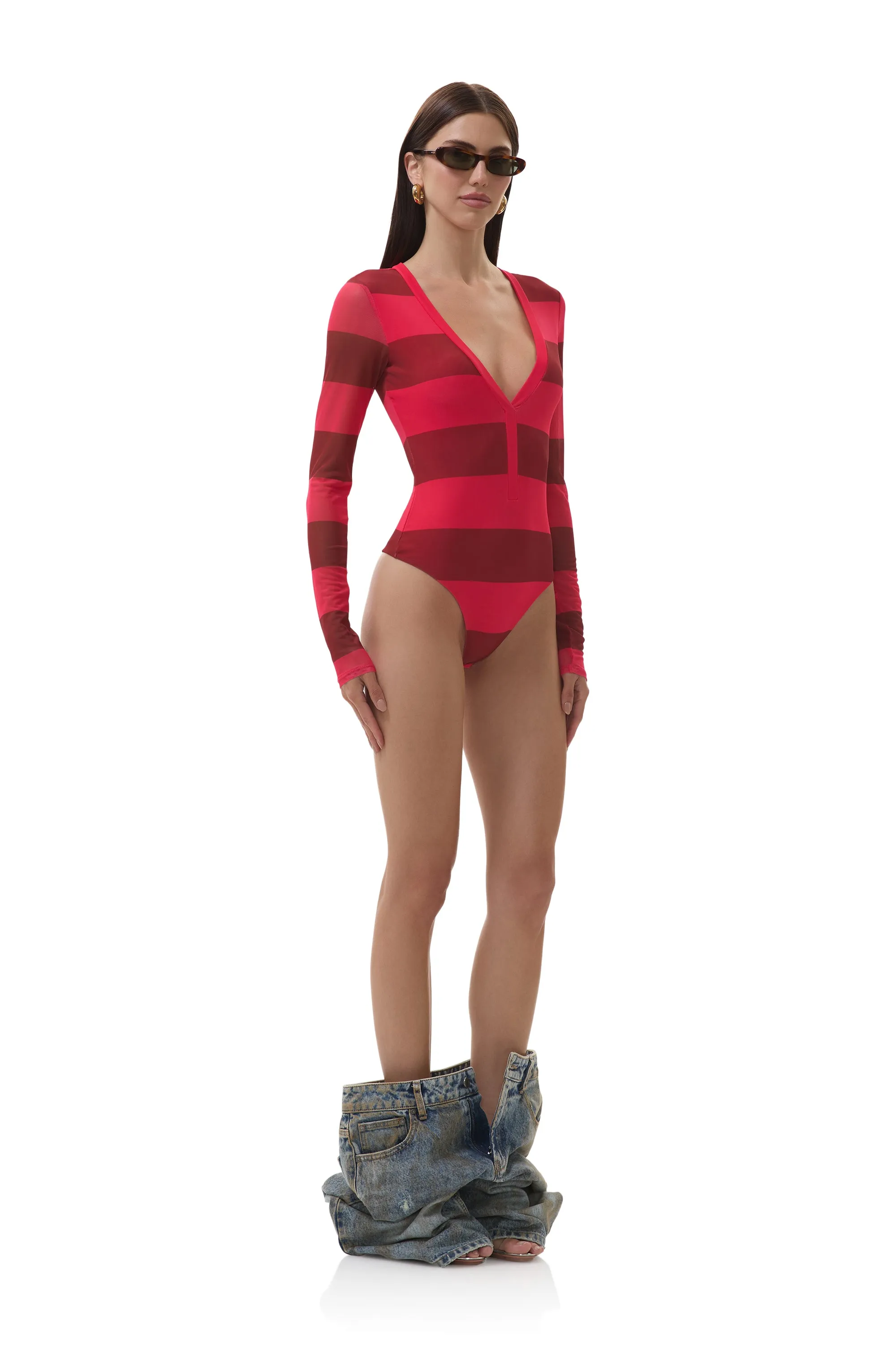 SnagResistant Harris Bodysuit - Strawberry Stripe