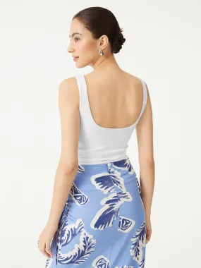 MultiLayer Stitching Sporty Design Elastic Open Back Brami Tank