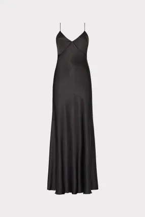 Relaxed Style Wear Mood Casual Addie Hammered Satin Maxi Dress