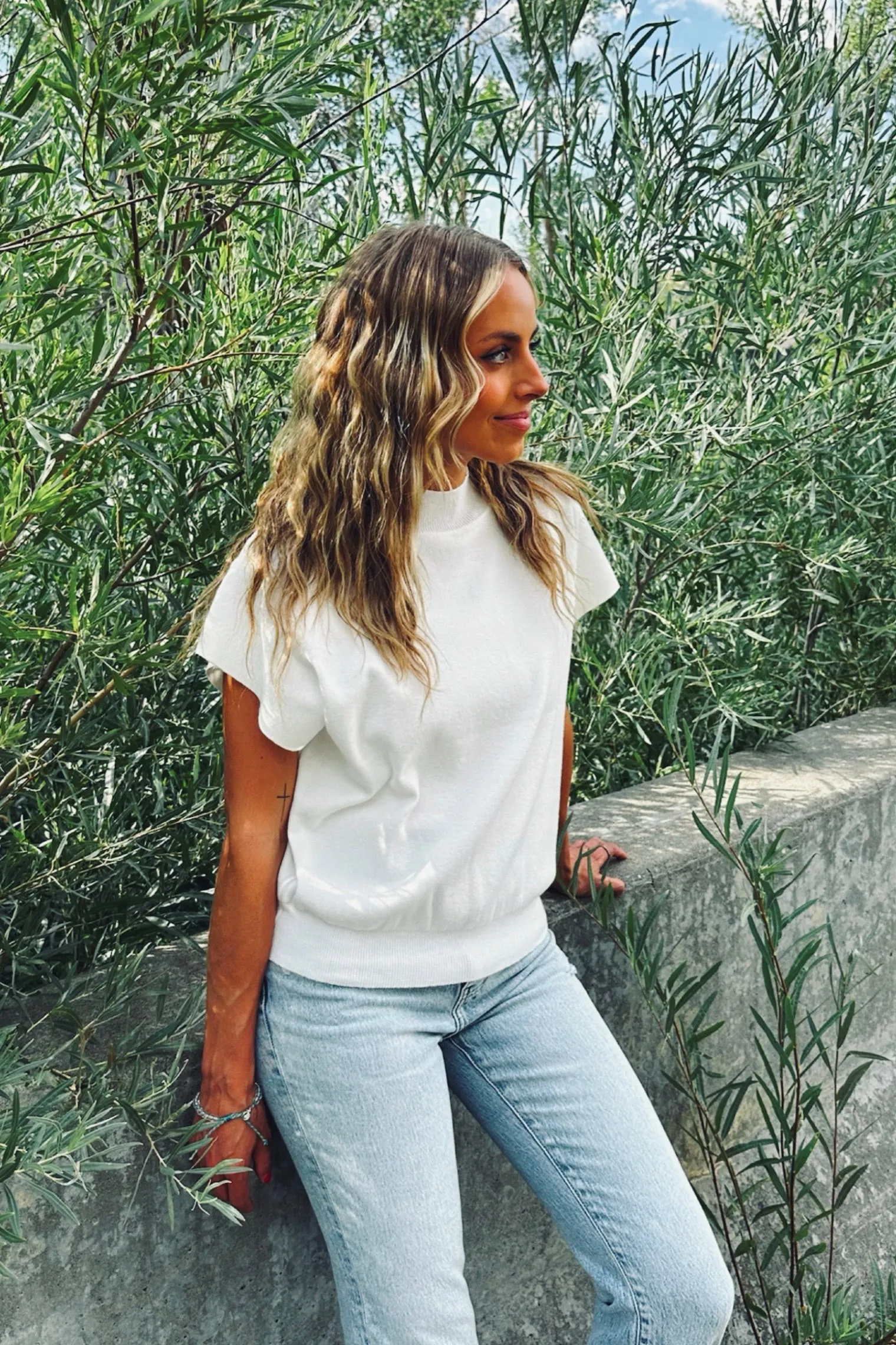 Polly Drop Shoulder Sweater - FINAL SALE Wrinkle Resistant Weave