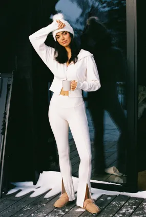 High-Waist Split Front Flare Legging CompressionFit BreathableBack