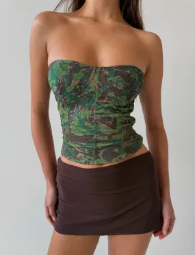 Ribbed Neckline DULCE CORSET - GREEN : CAMO
