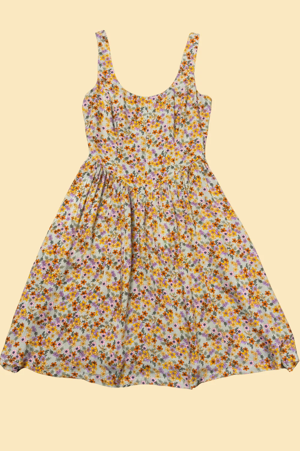 Agnes dress in Calico Bloom Challis Movement Friendly Pastel Colors