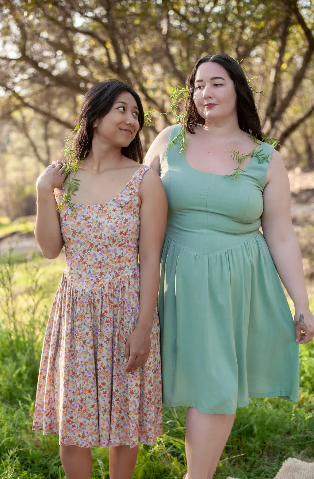 Agnes dress in Calico Bloom Challis Chic beachwear dress