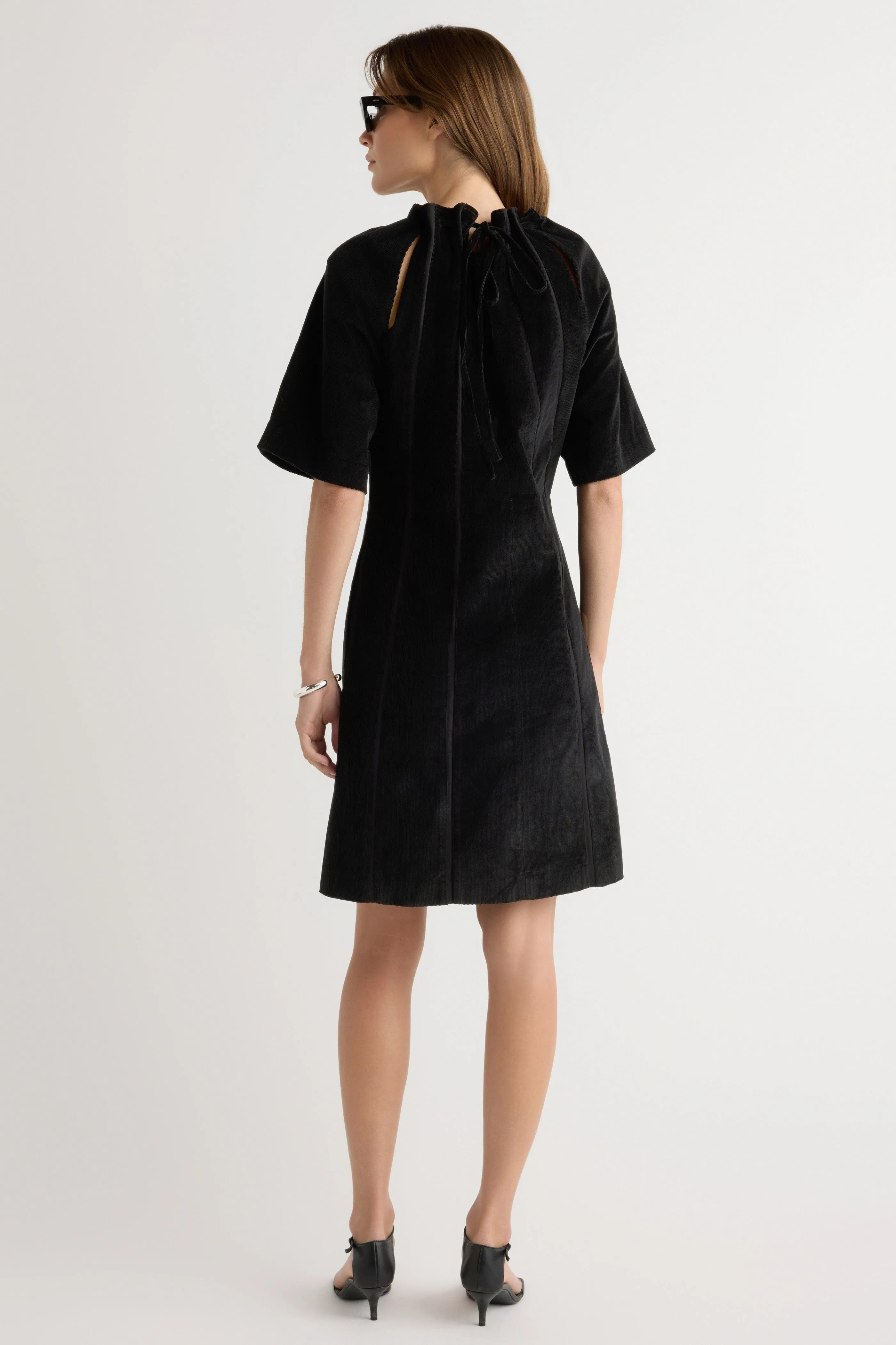 Comfortable and breathable Aika Back-Tie Corduroy Mini Dress