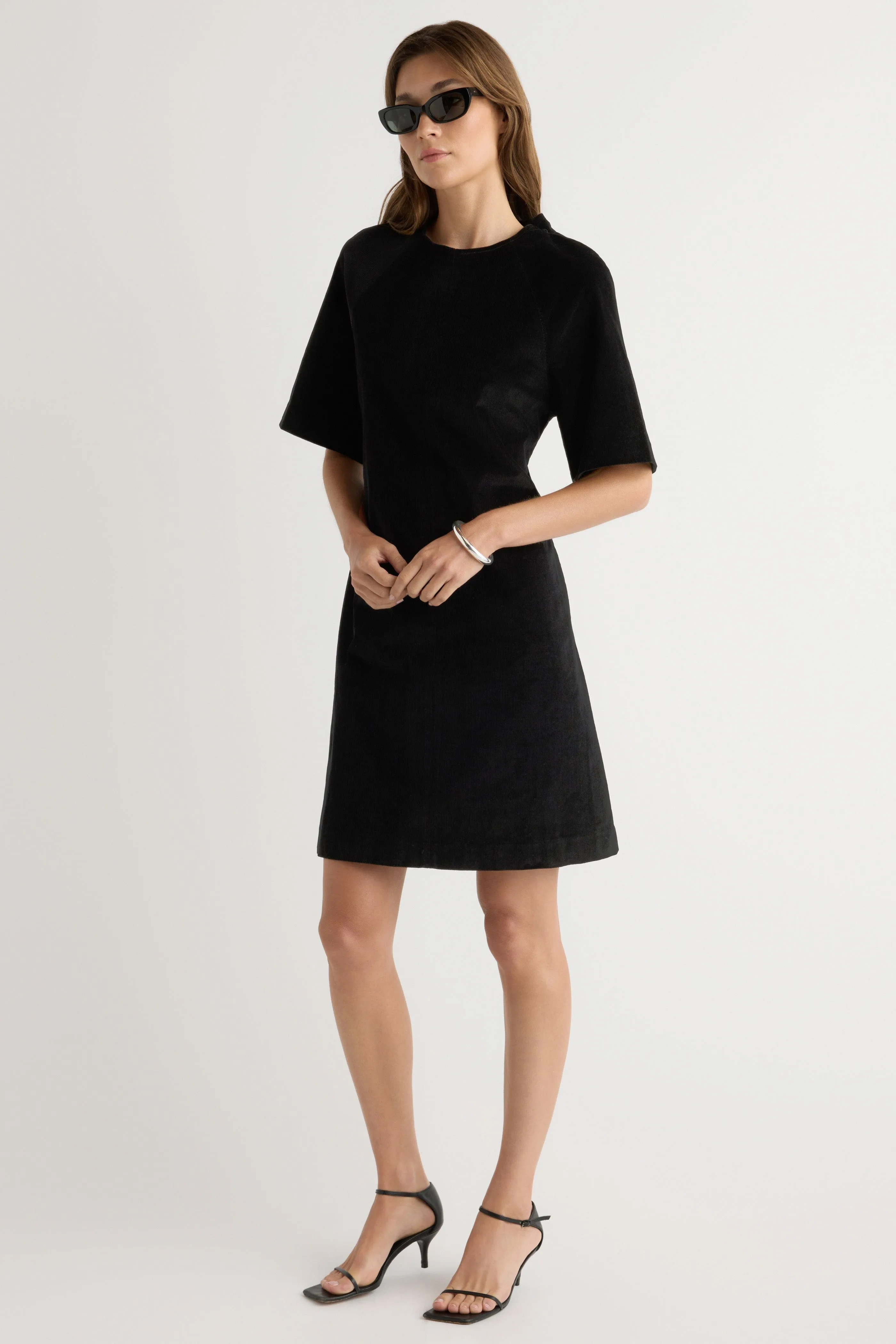 Clean Finish City Ready Aika Back-Tie Corduroy Mini Dress