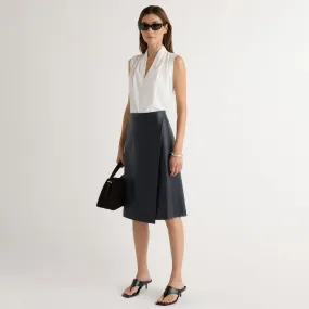 Alba Asymmetric Vegan Leather Skirt Relaxed Vibe