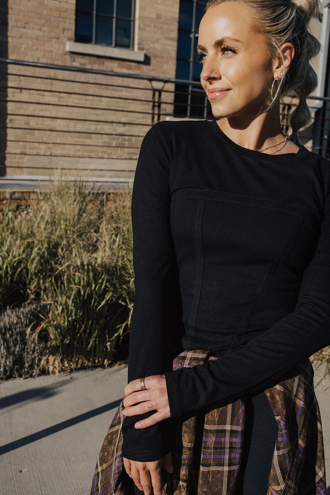 Flex Fit Shoulder Construction Alexis Long Sleeve Corset - FINAL SALE