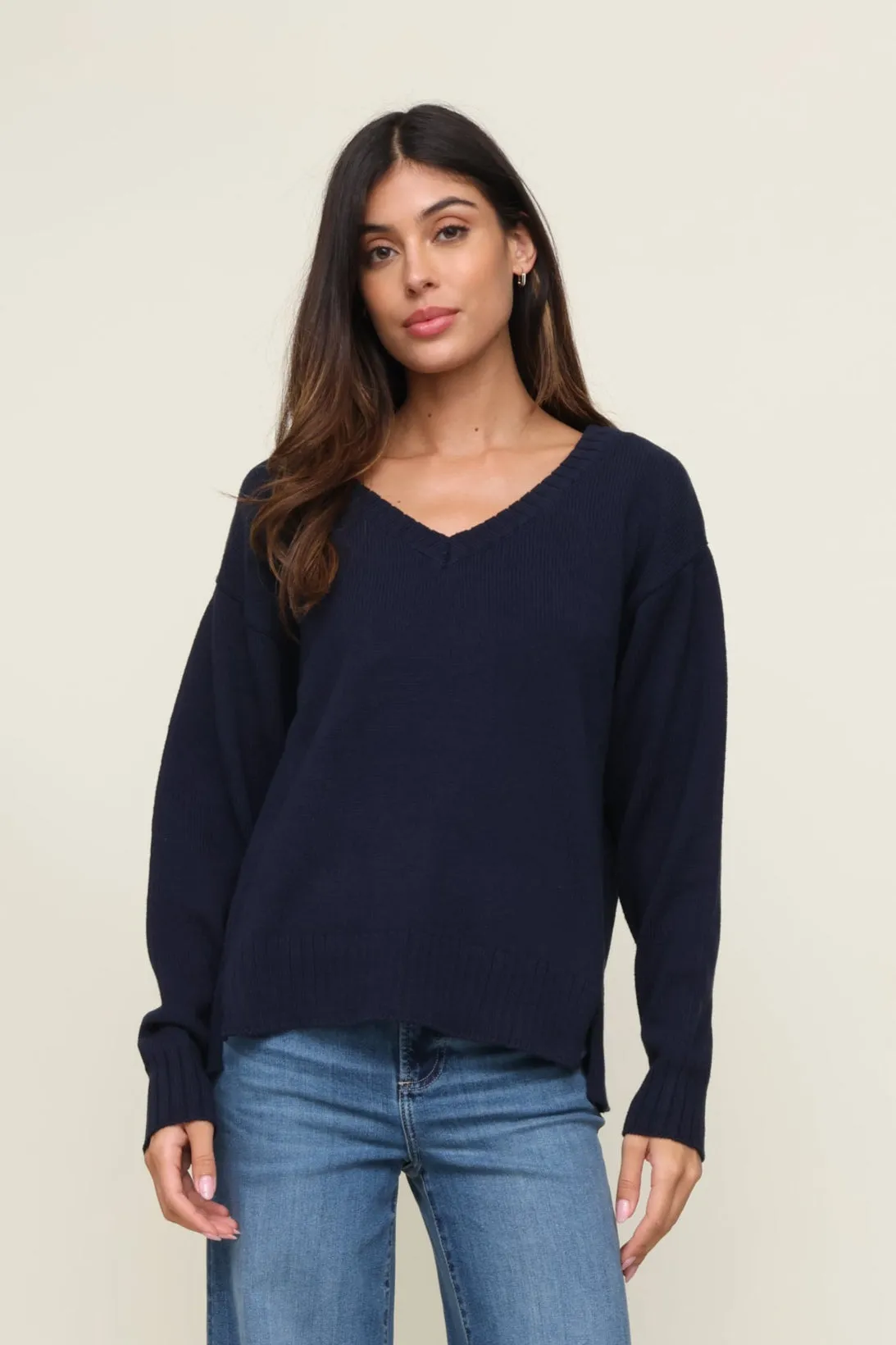 OEKOTEX Certified Fabric RaglanSleeve All Around V Neck Sweater