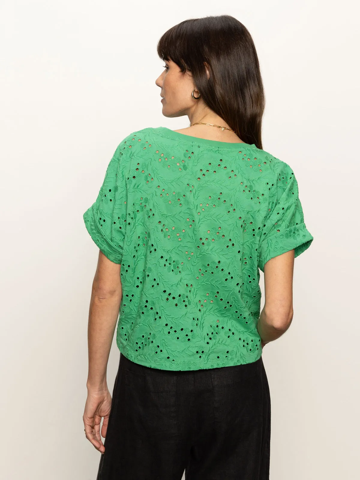 All Day Eyelet Tee Palm Durable