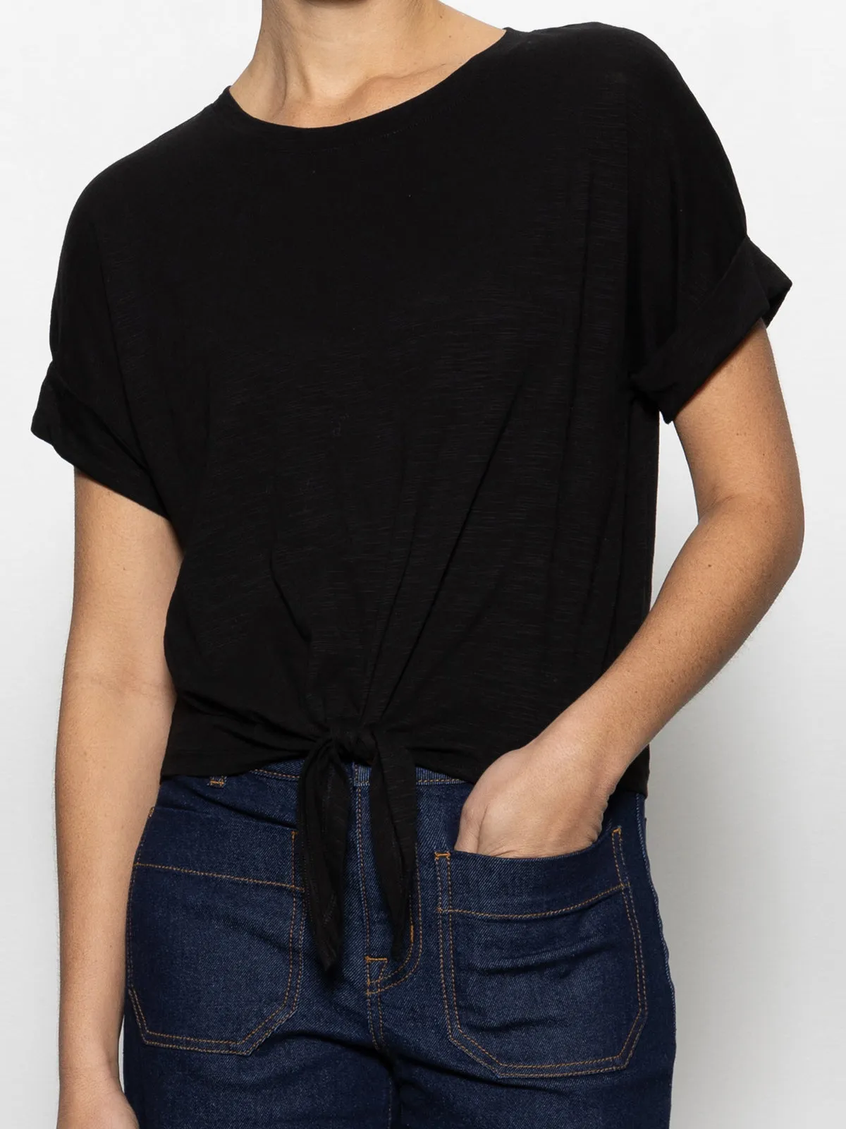Festival wear All Day Tie Tee Black