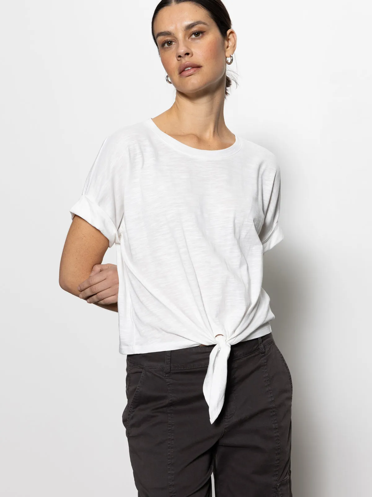 Luxury Swim Cooling Effect All Day Tie Tee White