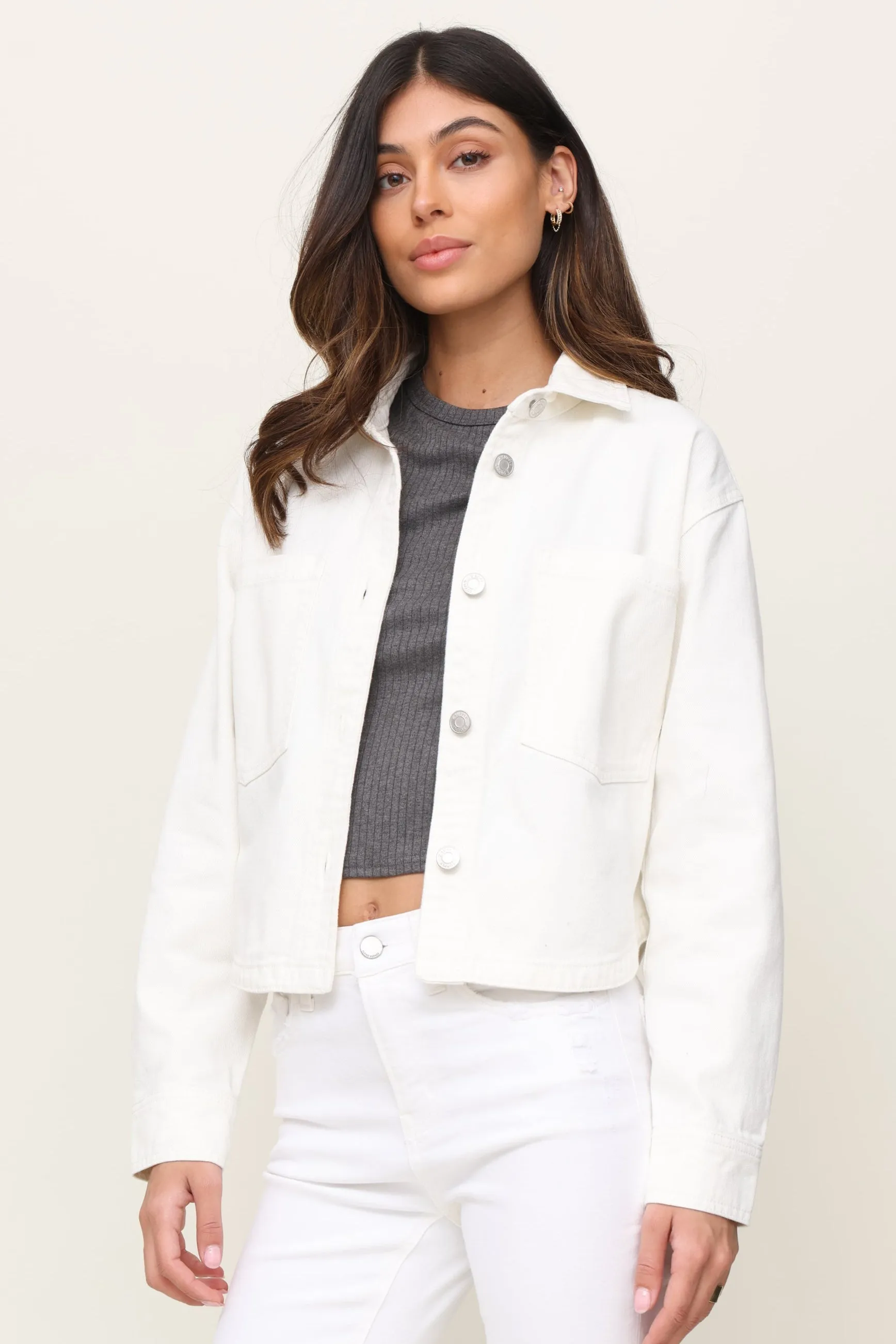 All Day White Denim Jacket Versatile Layering Piece