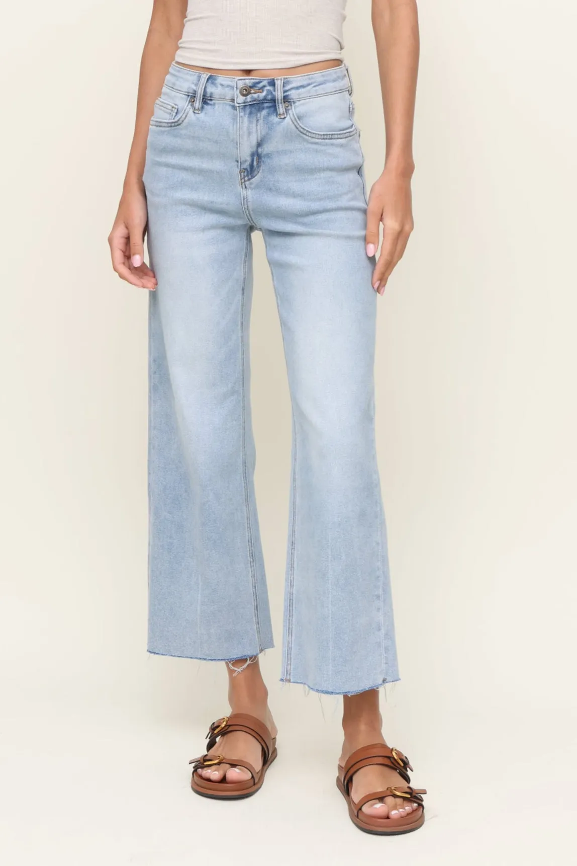 High Rise Wide Leg Raw Hem Beach Day Holiday Vibes Party Look Urban Explorer