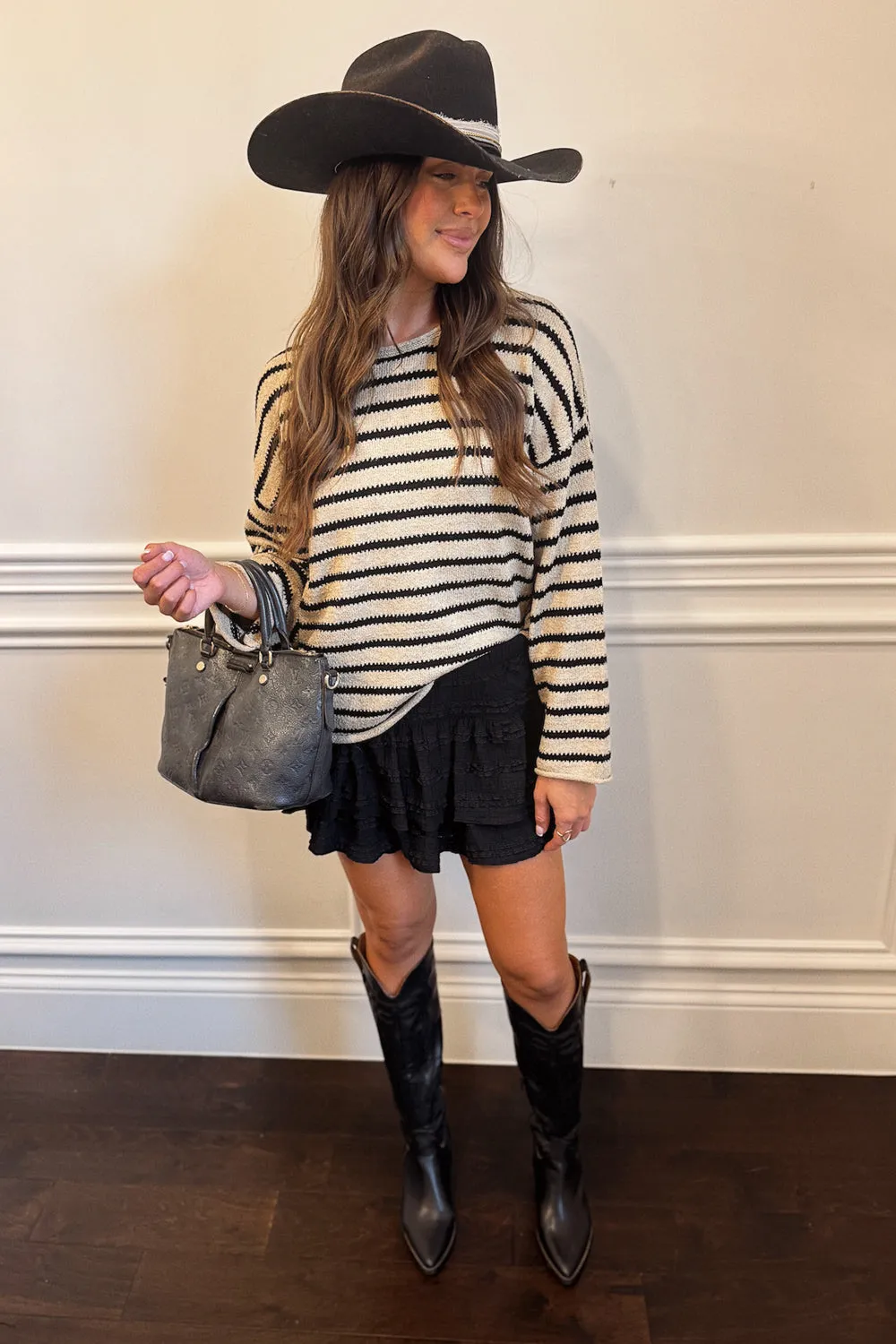 Coastal Stripes Pullover Sweater-Ivory Ultra Soft Texture Modern Look