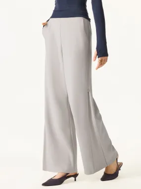 Street Active Sandwashed Spacer Mid Rise Versatile Legs Pull-on Pants with Pockets