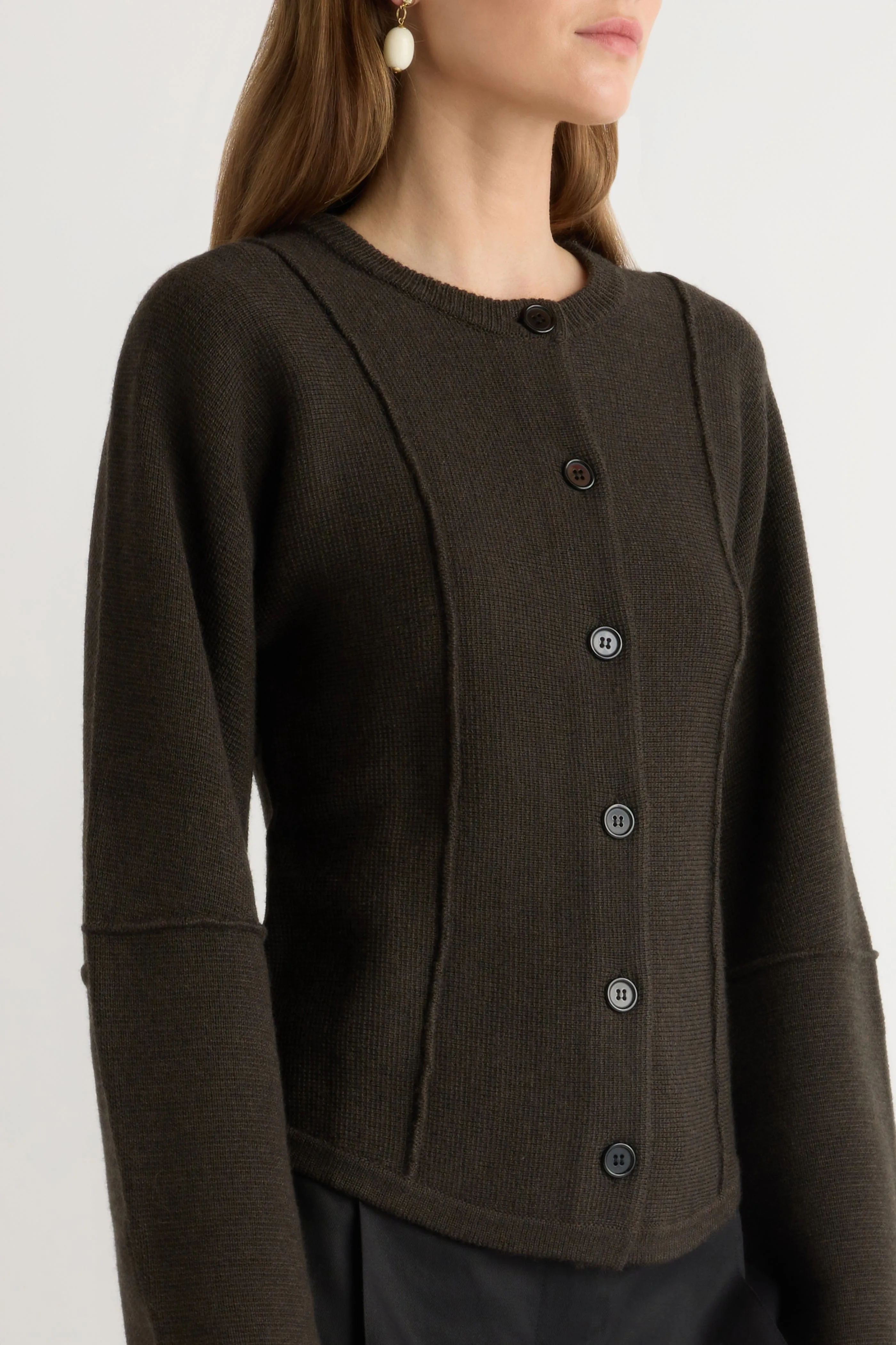 Ergonomic Sleeve Design Wren Exposed-Seam Cardigan