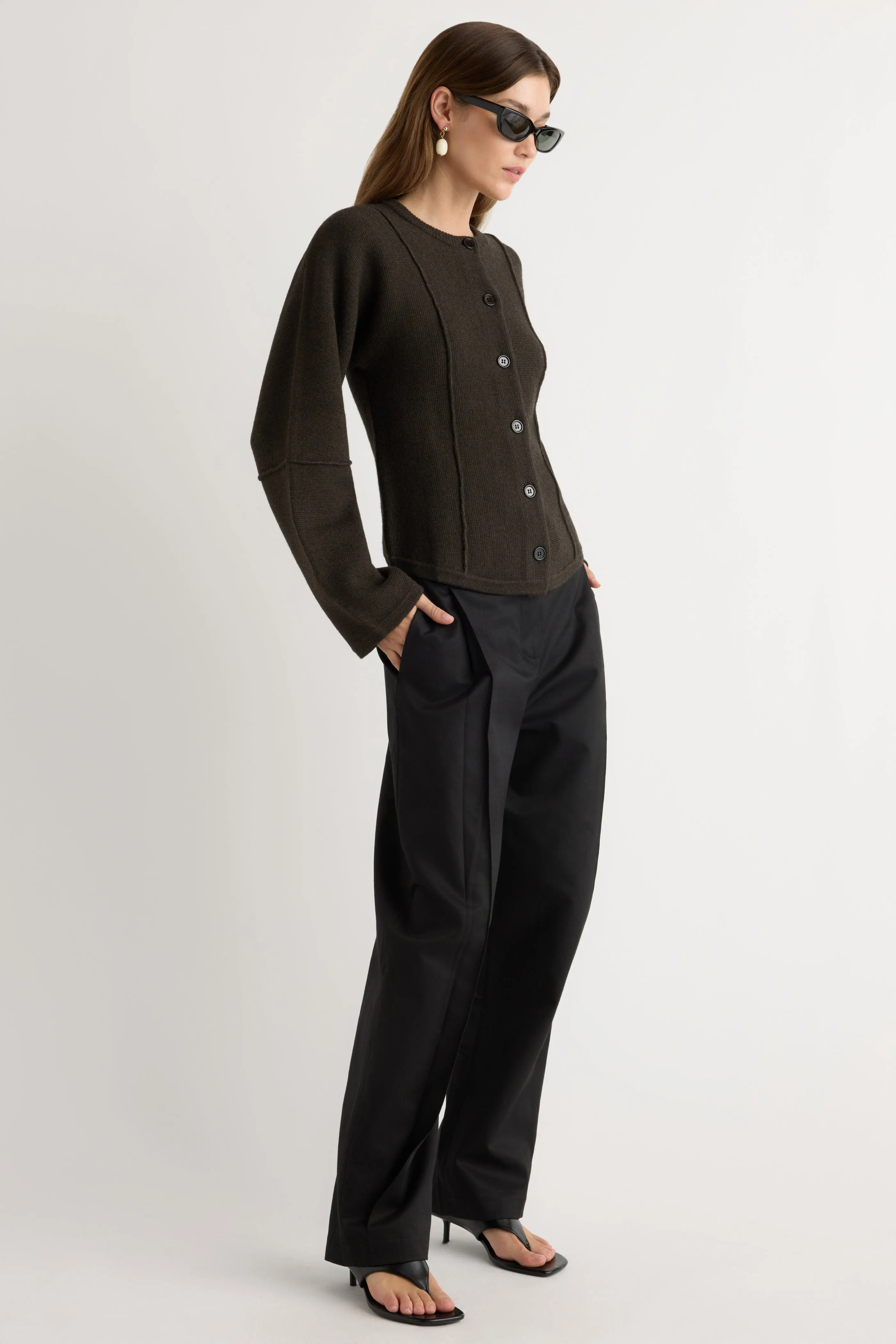 Eco Conscious Packaging Wren Exposed-Seam Cardigan