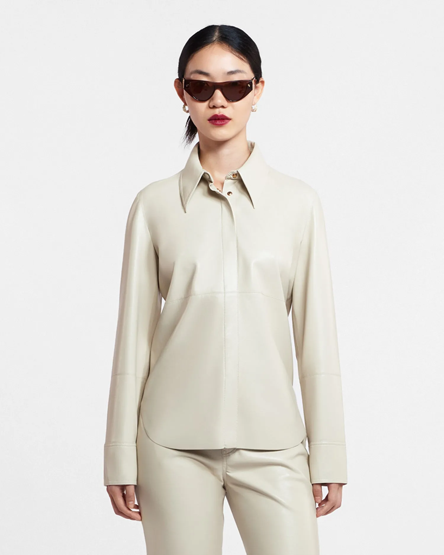 Naum - Okobor? Alt-Leather Shirt - Creme Static Resistant Fibers High-End Option