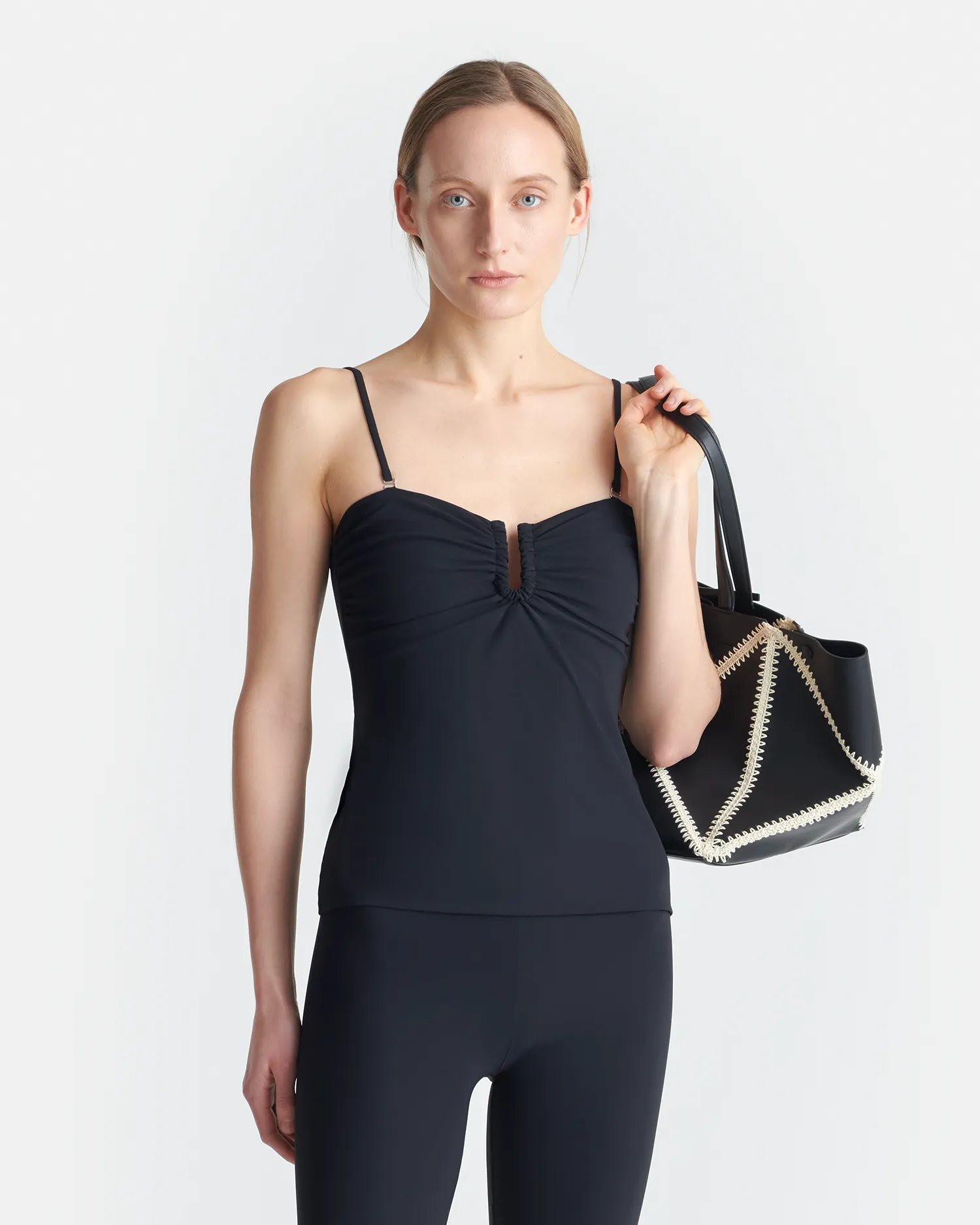 FlexibleRibbing Bianca - Stretch Jersey Swim Top - Black