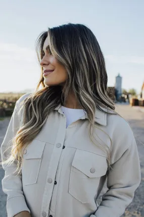 Loose Tee Loose Blouse Allen Snap On Shacket - FINAL SALE