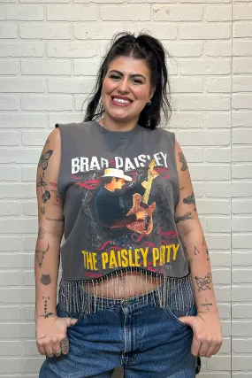 Brad Paisley Rhinestone Fringe Tank Water Repellent Finish