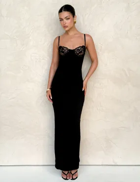 ALLURA MAXI DRESS - BLACK Charming Comfort