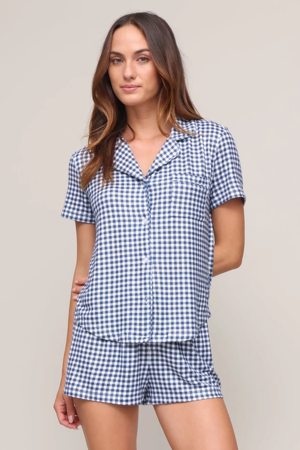 Amy Gingham Top Low Profile Seaming