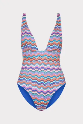 Ana Barcelona Metallic Chevron One Piece Soft Touch Lining