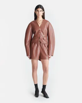 Aniela - Okobor? Alt-Leather Shorts - Henna All-Purpose Wear Street Style