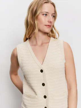 Textured Sweater Vest Macrame Thermal Regulation Fabric Simple Style