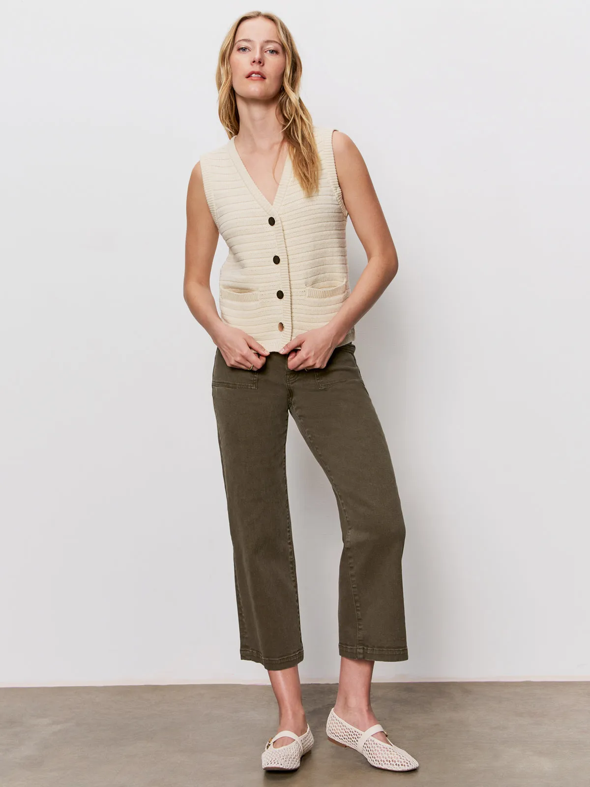 Textured Sweater Vest Macrame AntiStaticInnerLining UV Protective Coating