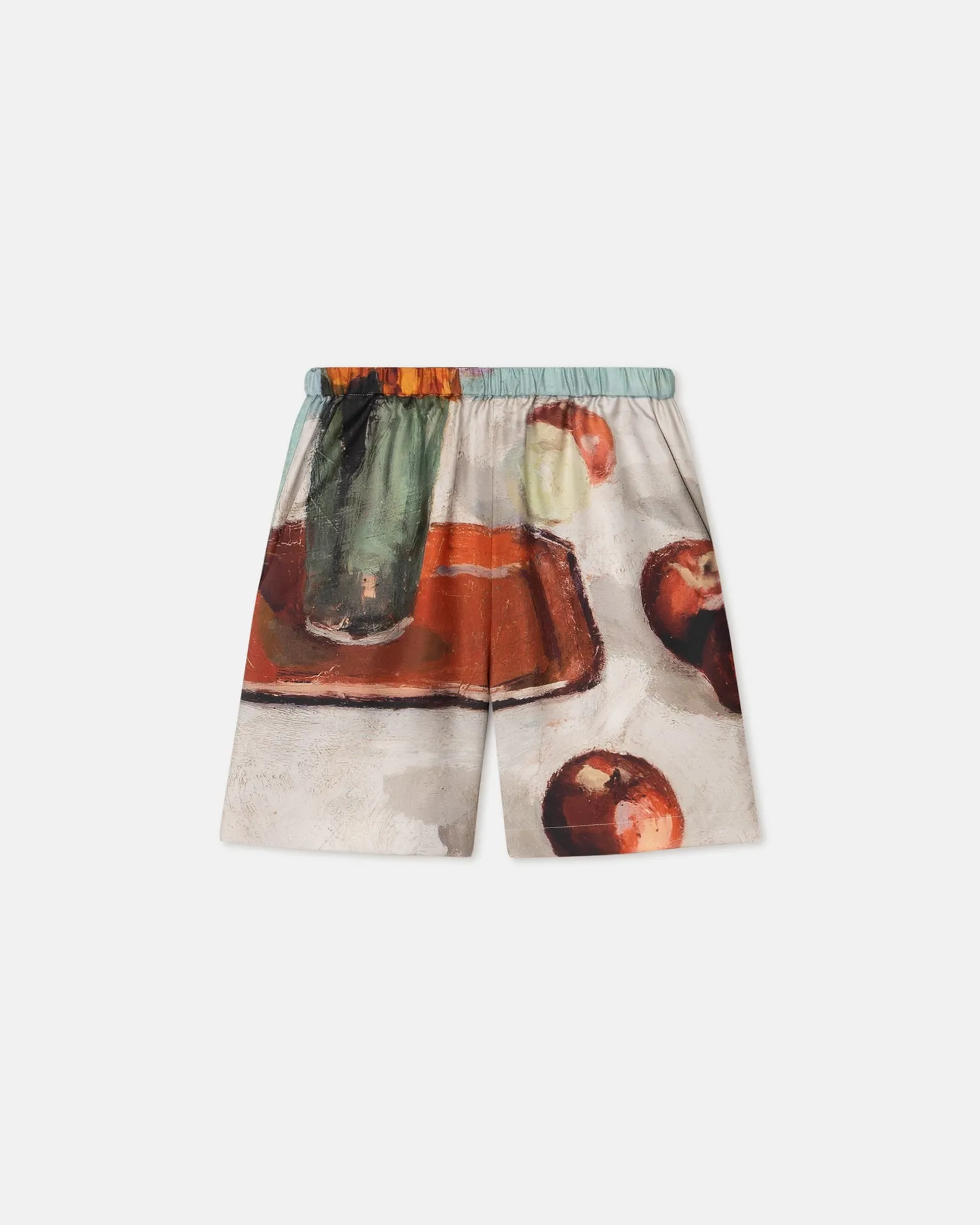 Anne - Printed Silk Twill Shorts - Gingerbread Heart Polyester fabric