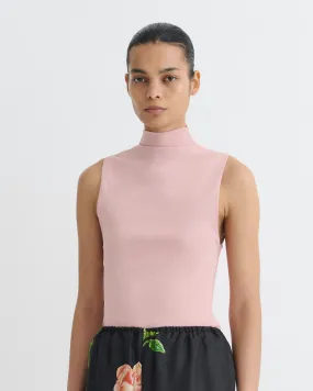 Annyka - Mesh Jersey Top - Pink LaserCut Edges