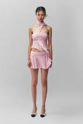 Non Constricting Waistband Sustainable Material Blend Chiffon Wrap Around Top