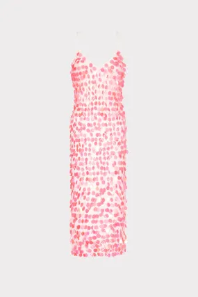 Built In Liner Color Lock Technology Sequin Crochet Midi Dress