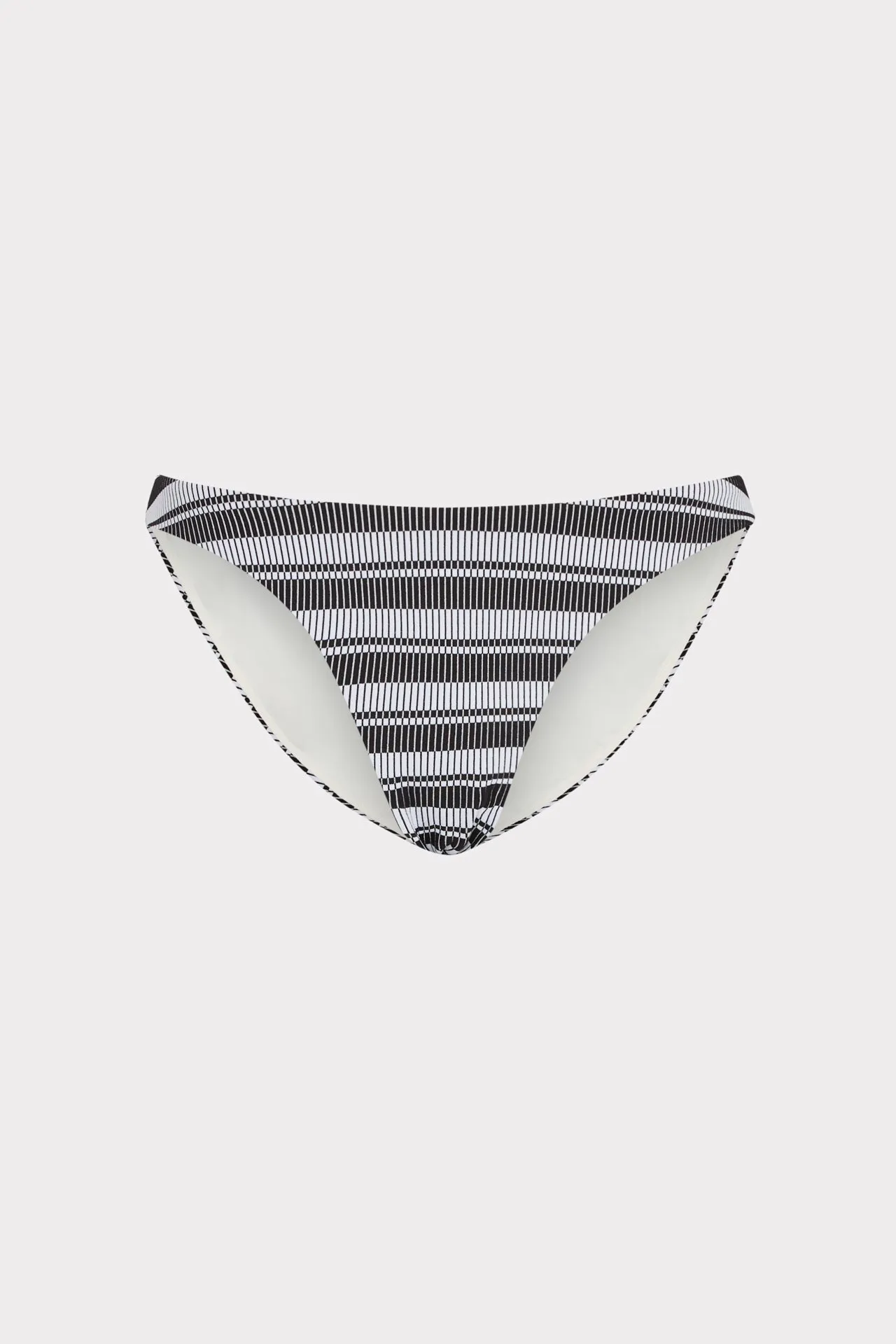 Margot Stripe Bikini Bottom Mesh Panel