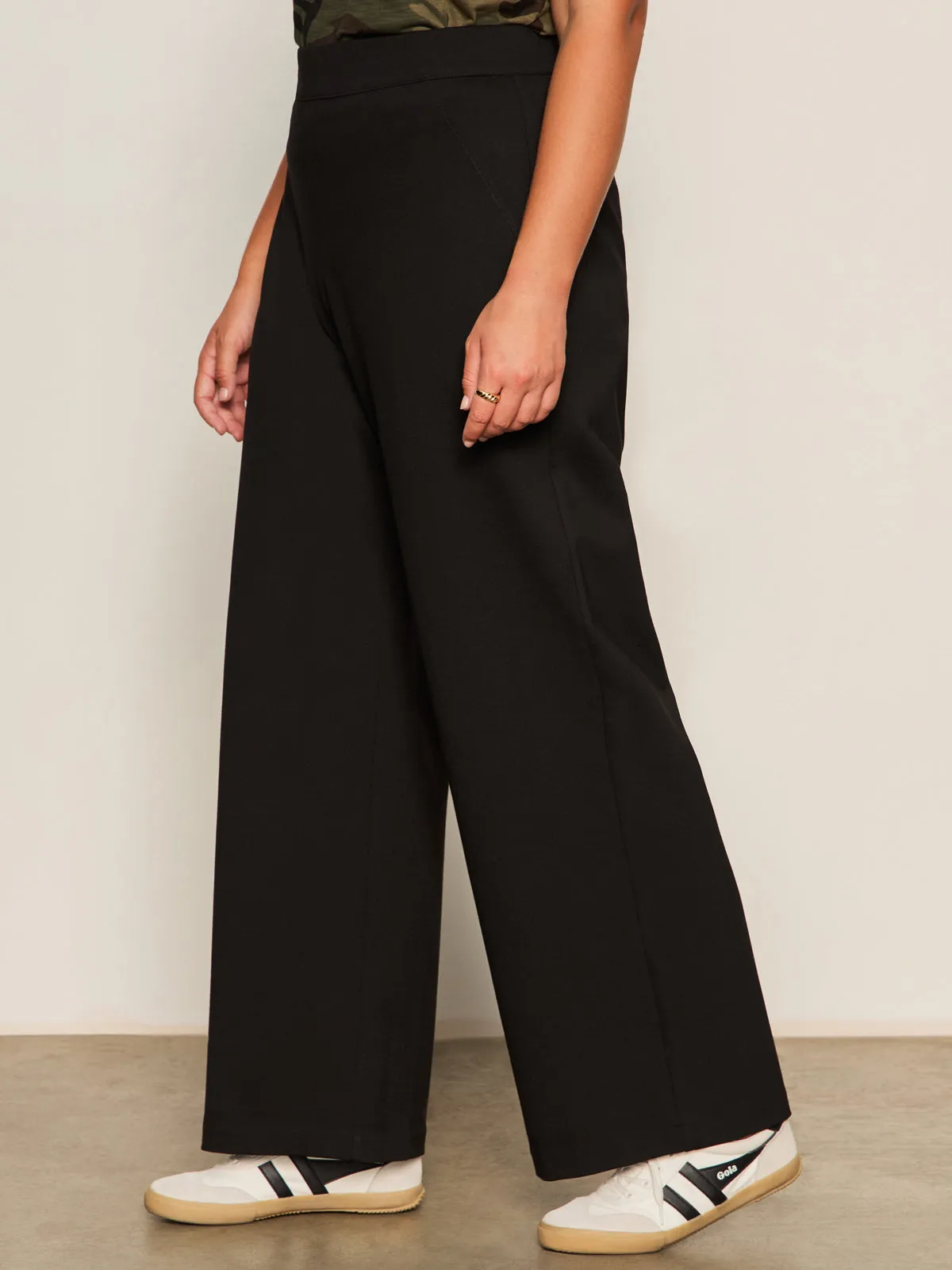 Non Irritating Tags Runway Ponte Trouser Black Extended Sizing
