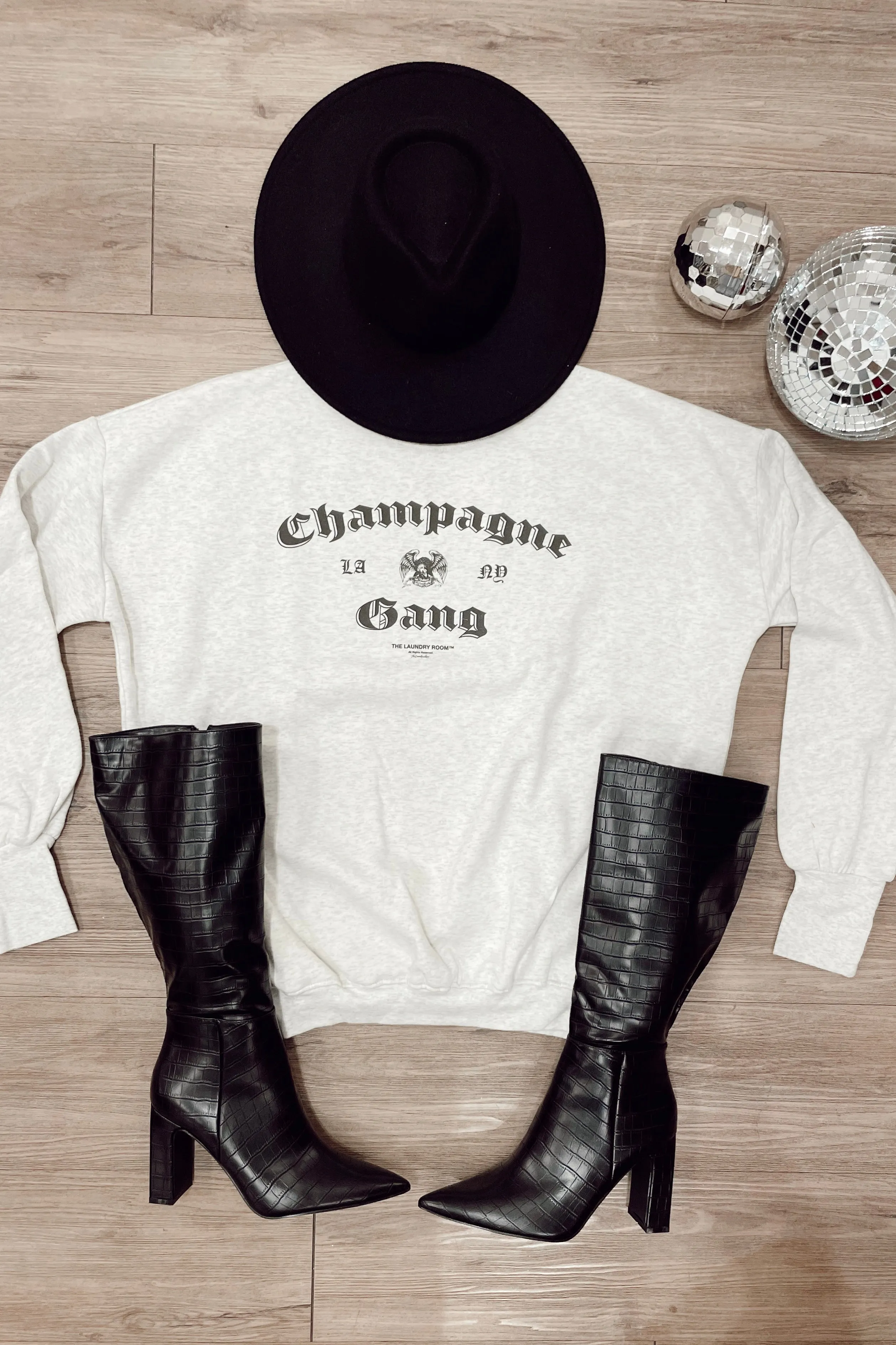 LaserCut Edges Durable Stitching LA Champagne Gang NY Jumper - Pebble Heather