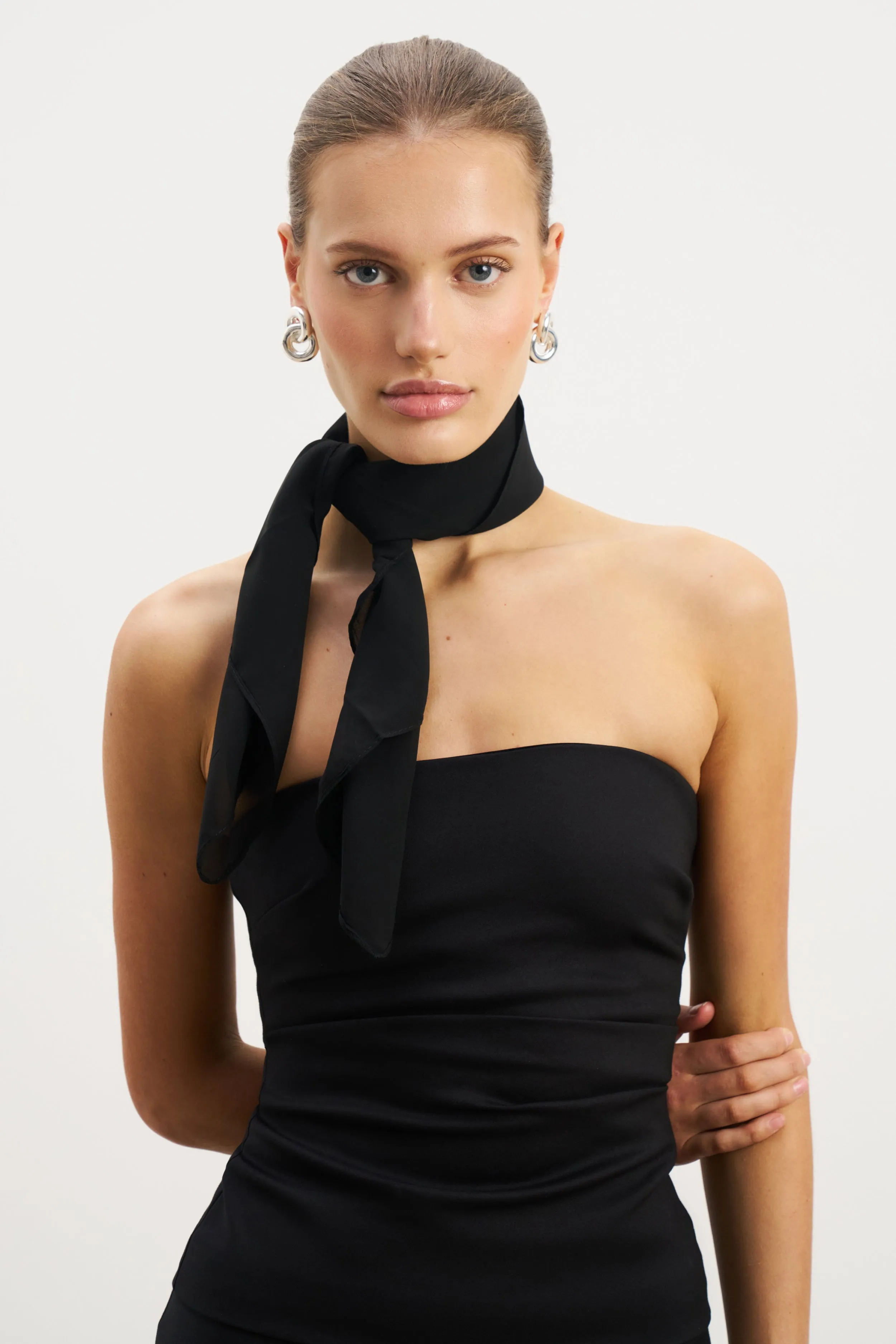Tailored Ruched Bodice - Black Easycare