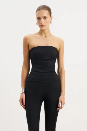 Durable Reinforced Elbow Patches Tailored Ruched Bodice - Black